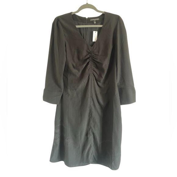 NWT Banana Republic Ruched Black Dress, size 10 - Picture 1 of 5